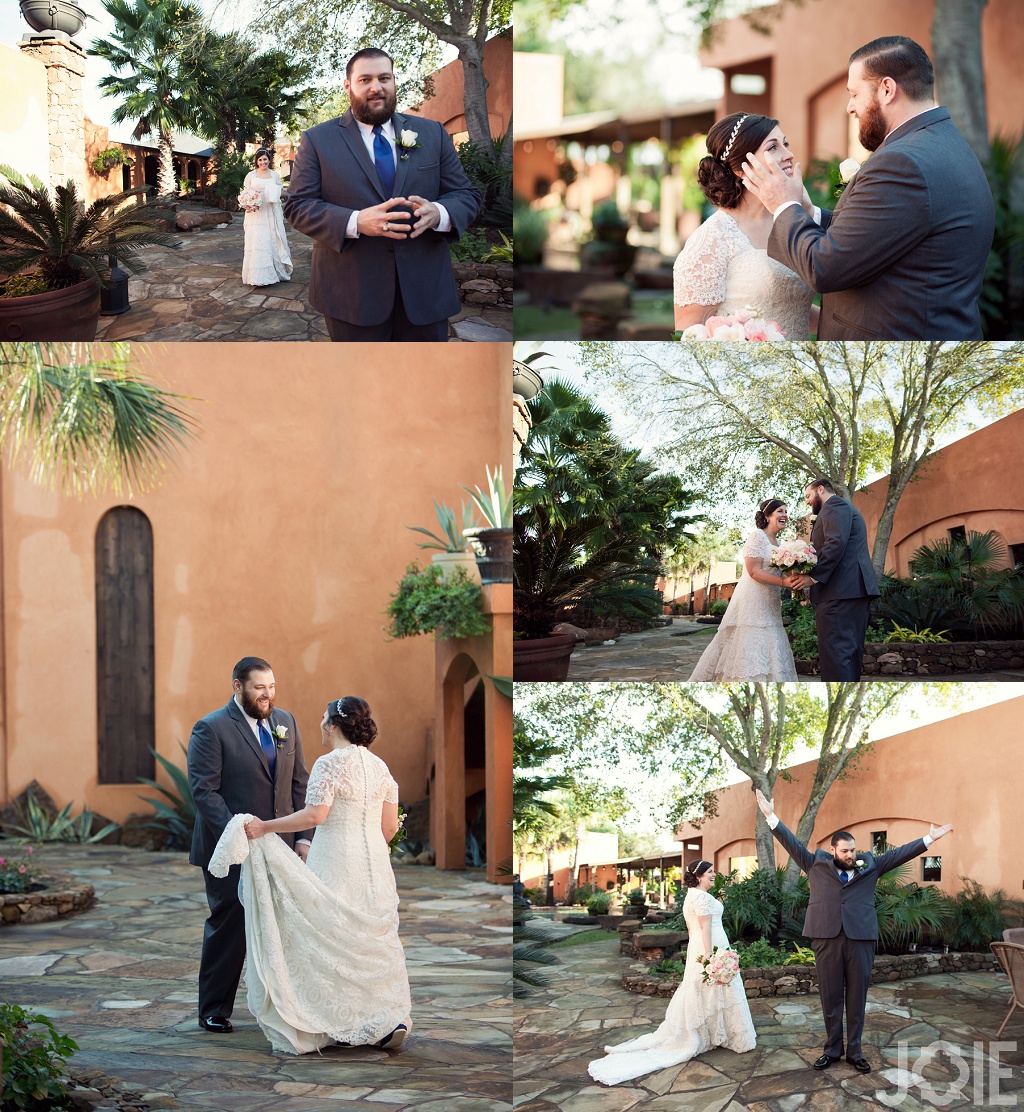 Annie & Chris Wedding day first look at Agave Real by Joie Photographie
