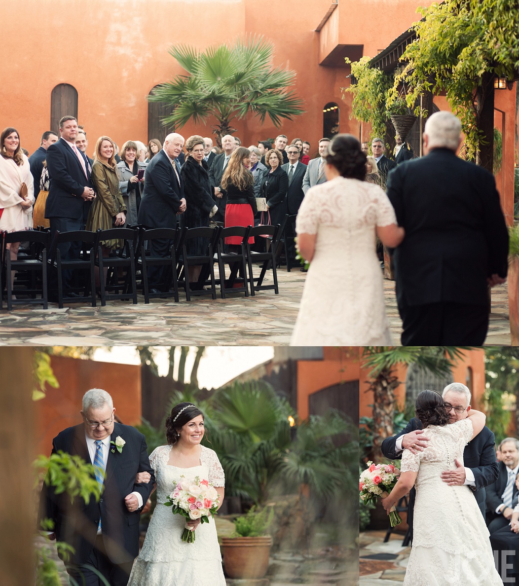 Outdoor ceremony at Agave Real by Joie Photographie in Houston