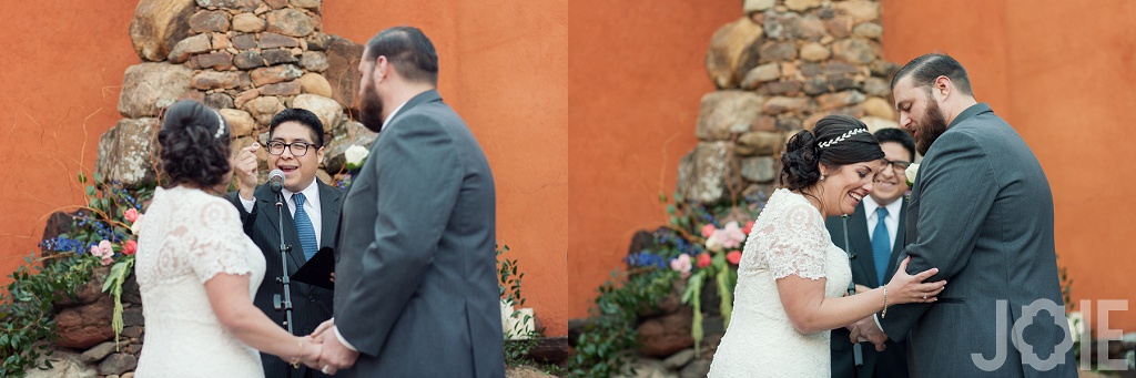 Outdoor wedding ceremony at Agave Real by Joie Photographie in Houston