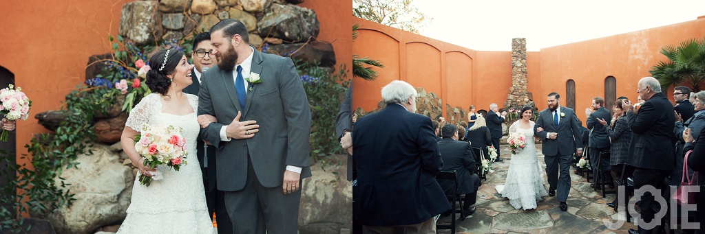 Outdoor wedding ceremony at Agave Real by Joie Photographie in Katy