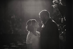 A portrait of Annie and Chris at their wedding in Katy, Texas at Agave Real