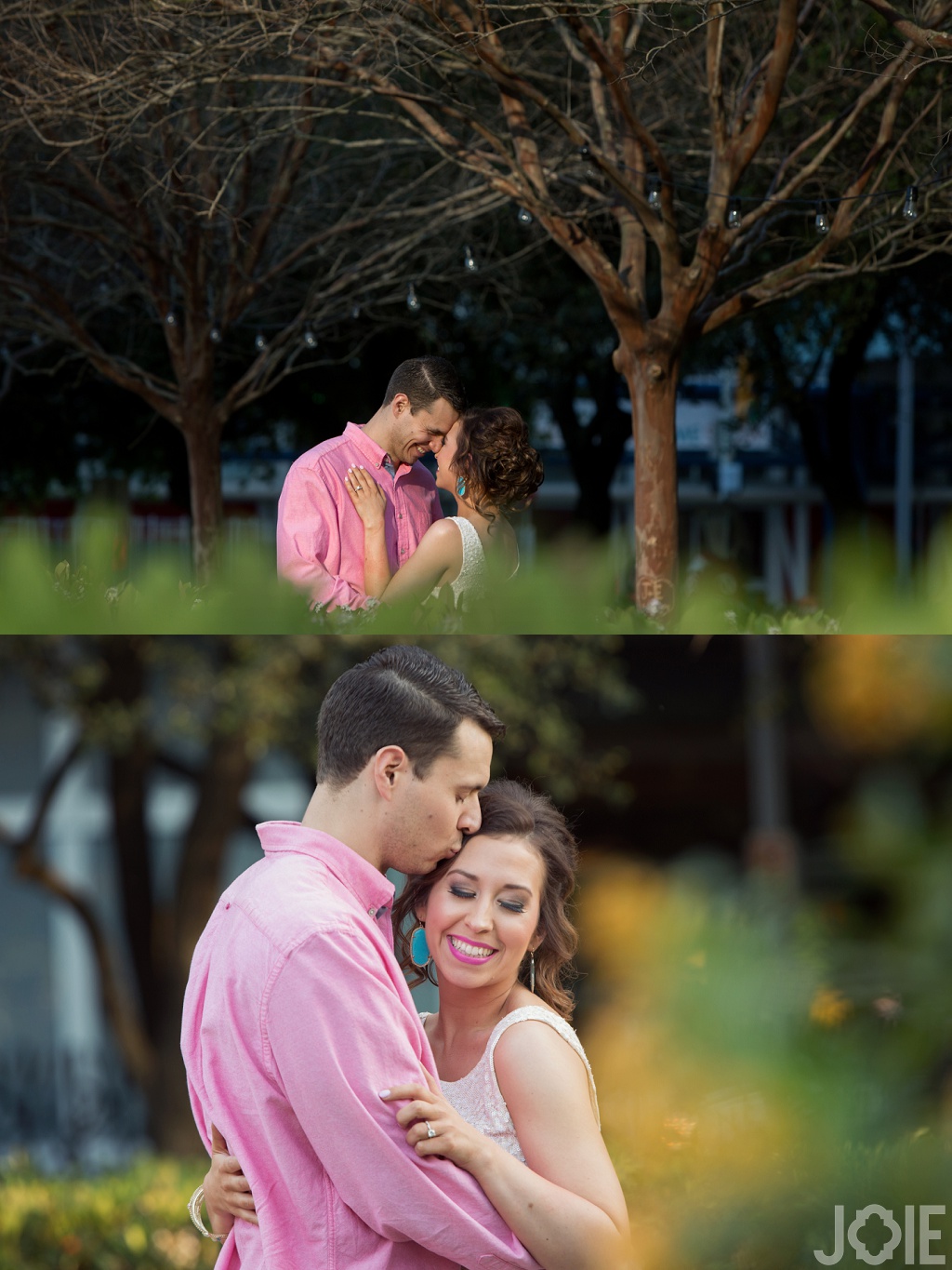 casual downtown houston engagement session in downtown Houston by Joie Photographie 