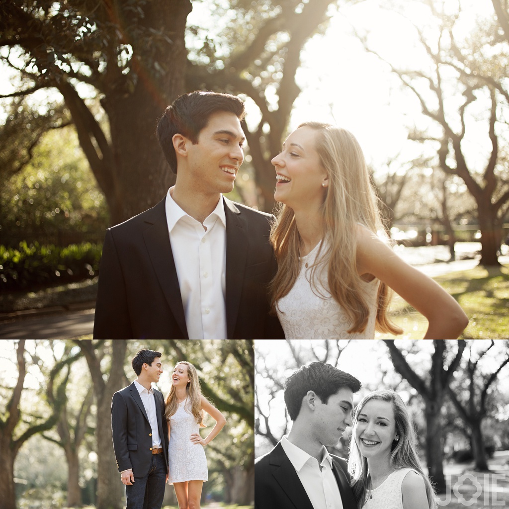 Laura and Phillip's engagement session in West University at North Boulevard by Joie Photographie