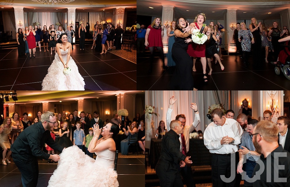 bouquet toss at hotel zaza